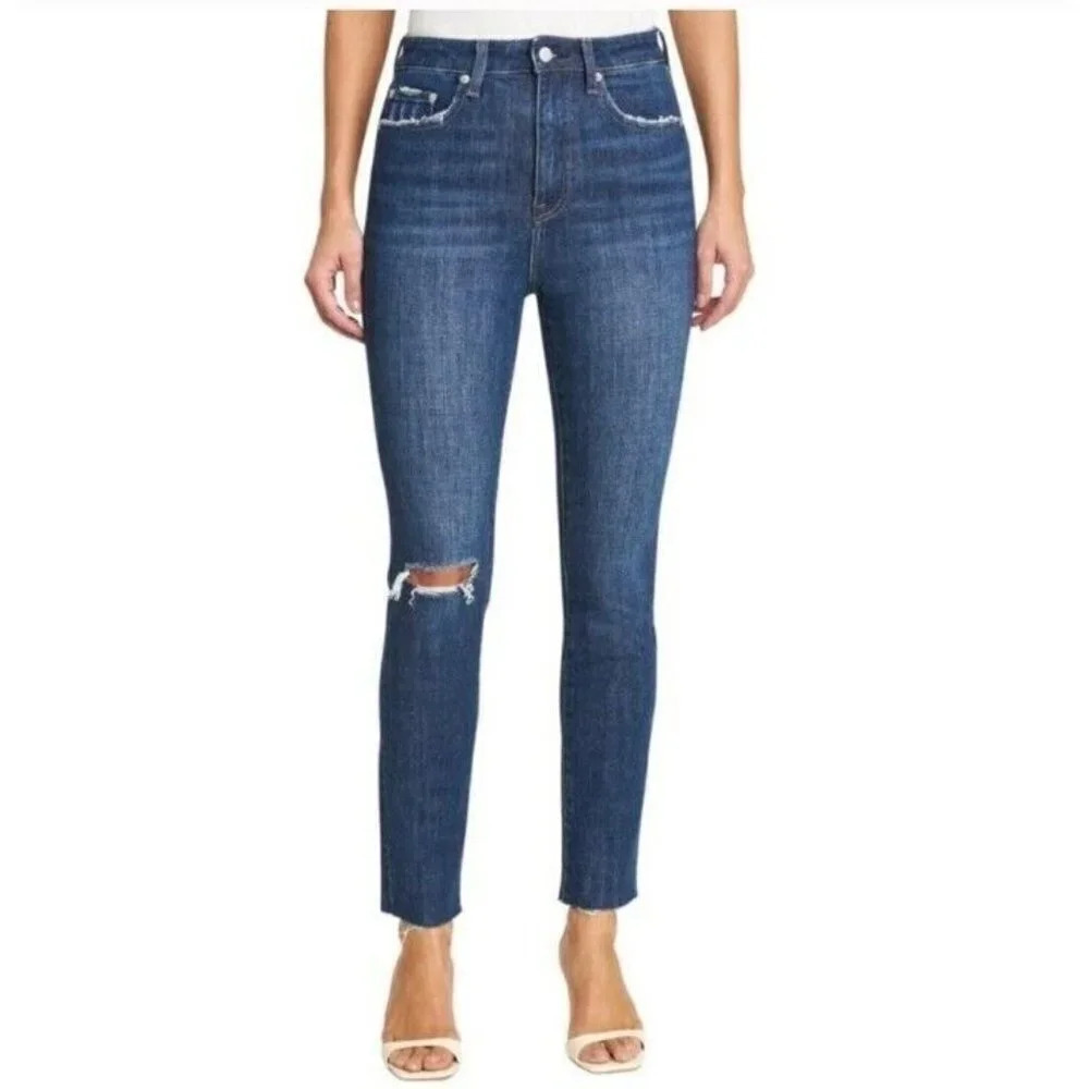 Pistola Cara Essex High Rise Vintage Skinny Zip Size 27 Dark Wash P6643CSF